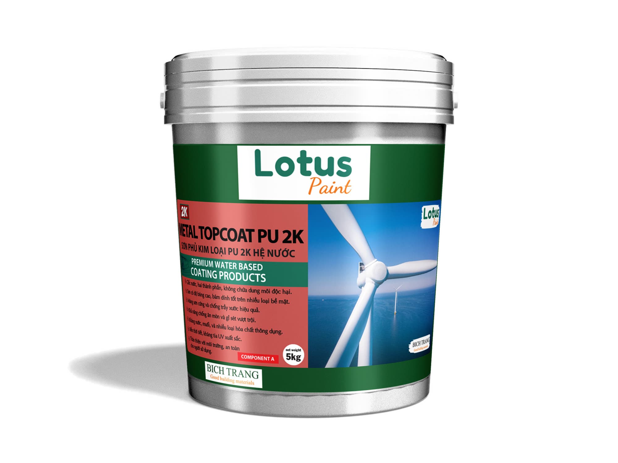 SƠN PHỦ KIM LOẠI PU 2K HỆ NƯỚC - METAL TOPCOAT PU 2K