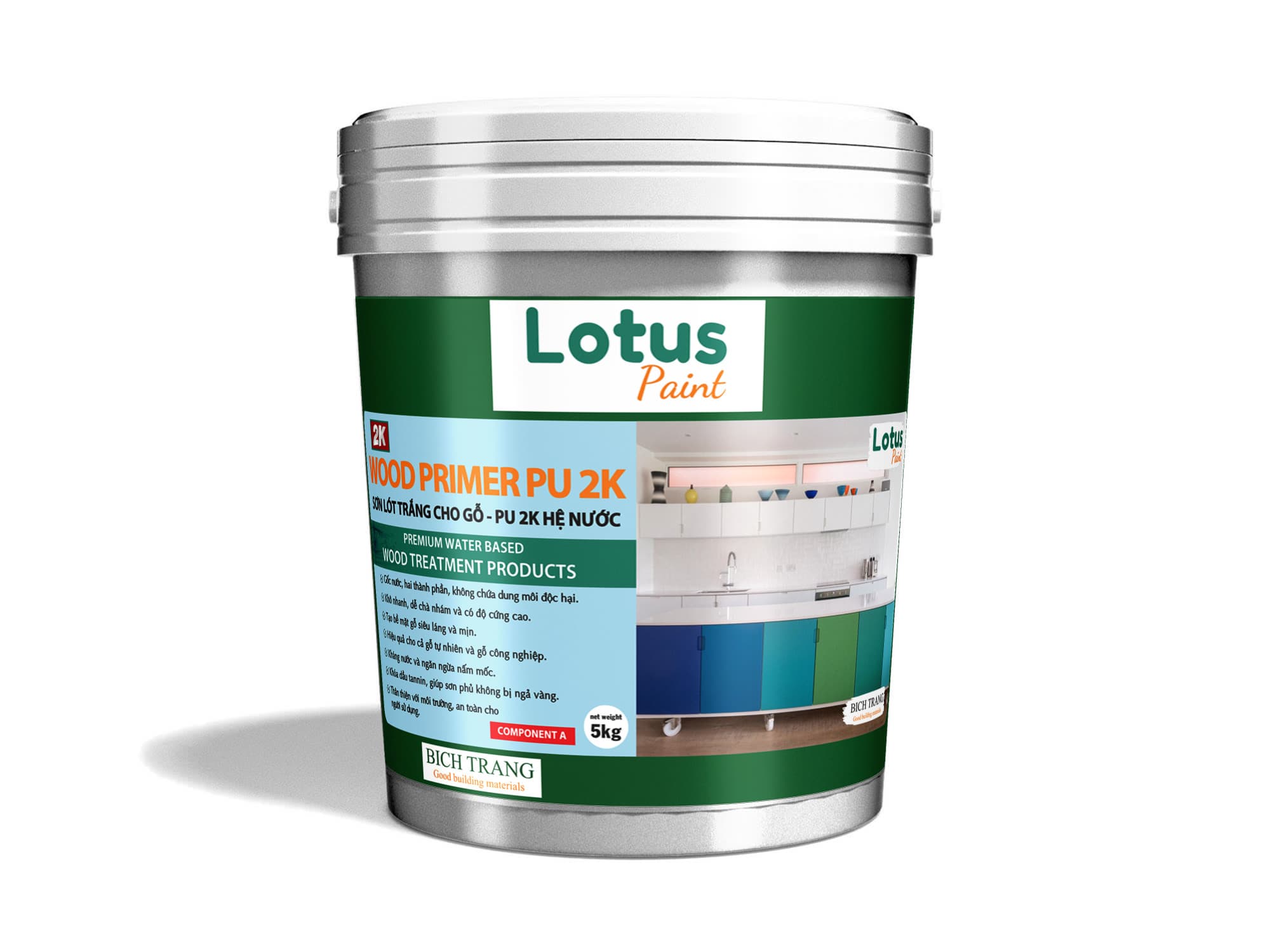 SƠN LÓT TRẮNG CHO GỖ PU 2K HỆ NƯỚC - WOOD PRIMER