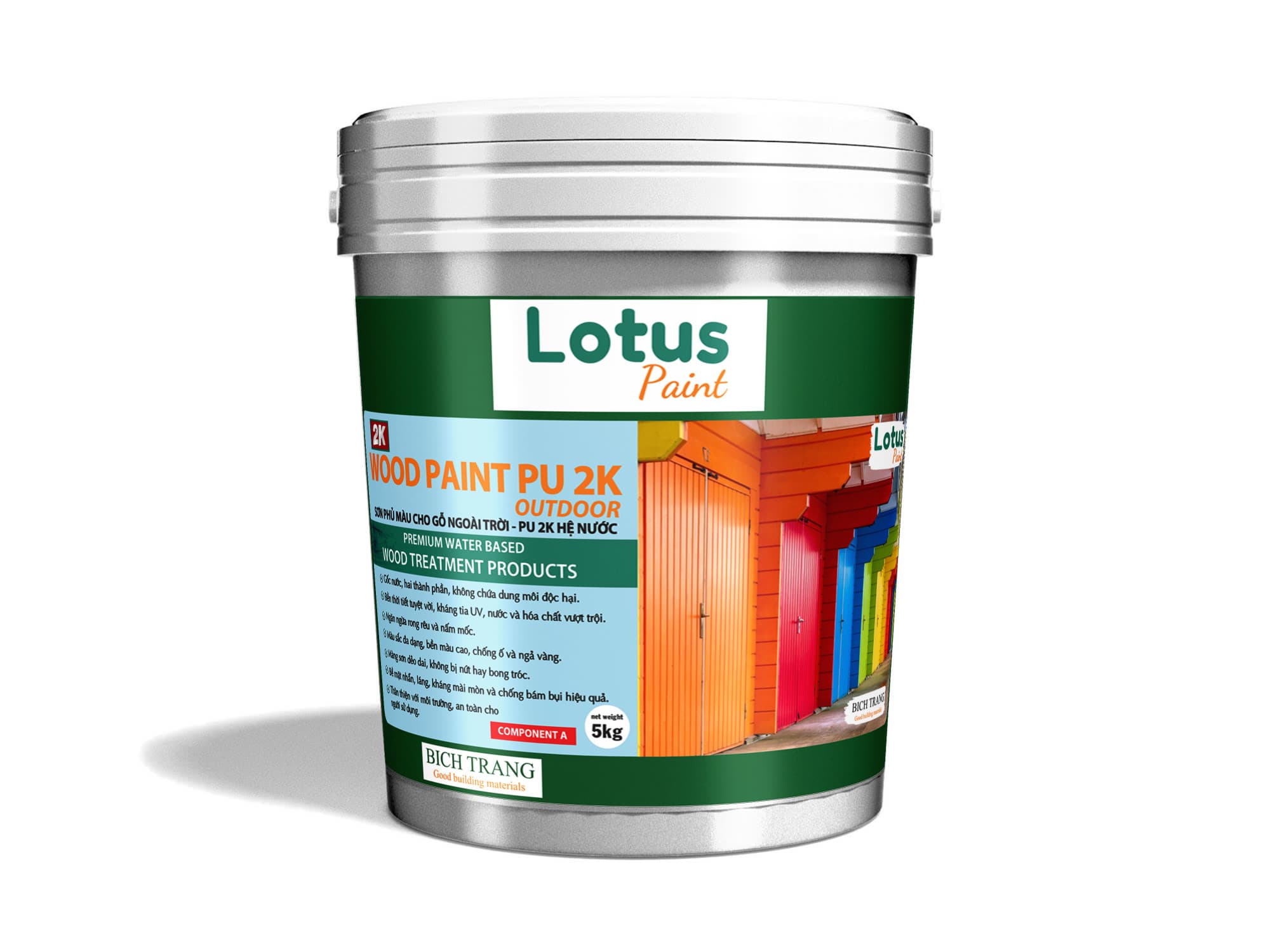 SƠN PHỦ MÀU CHO GỖ NGOÀI TRỜI PU 2K HỆ NƯỚC - WOOD PAINT PU 2K - OUTDOOR